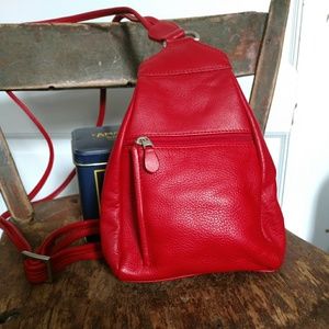 Tiny Red Leather backpack